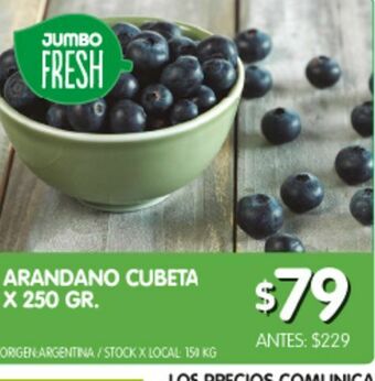 Jumbo Arándanos en cubeta oferta