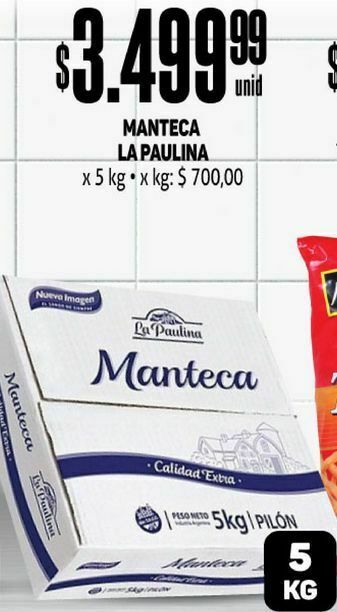 Makro Manteca la paulina 5 kg oferta