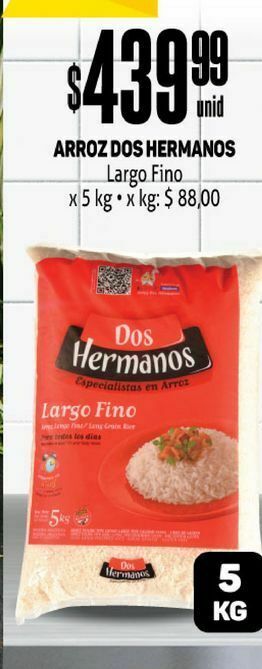 Makro Arroz dos hermanos 5 kg oferta