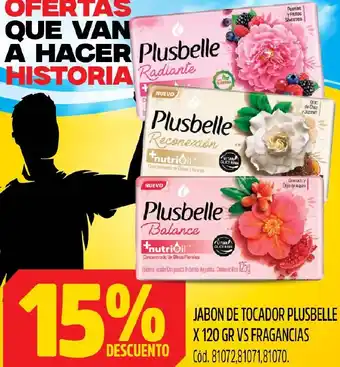 Supermercados Yaguar JABON DE TOCADOR PLUSBELLE X 120GR VS FRAGANCIAS oferta
