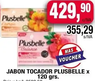 Maxiconsumo JABON TOCADOR PLUSBELLE X 120gr oferta