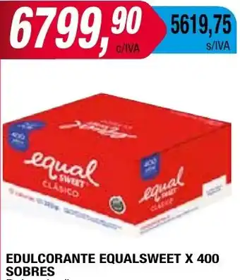 Maxiconsumo EDULCORANTE EQUALSWEET X 400 SOBRES oferta
