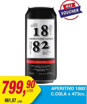 Maxiconsumo APERITIVO 1882 C.COLA x 473cc oferta