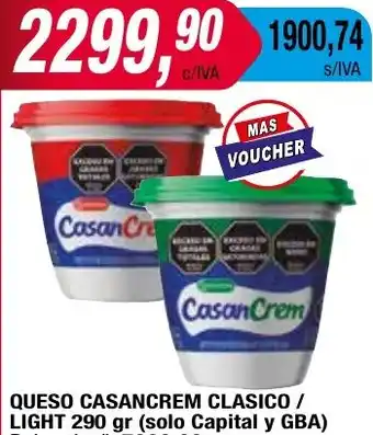 Maxiconsumo QUESO CASANCREM CLASICO / LIGHT 290gr oferta