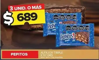Carrefour Maxi Pepitos - alfajor triple oferta