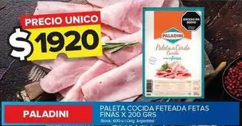 Carrefour Maxi Paladini - paleta cocida feteada fetas finas x 200 grs oferta