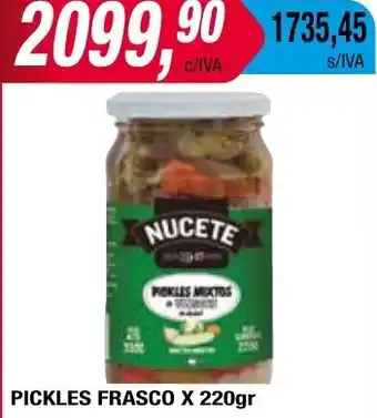 Maxiconsumo PICKLES FRASCO X 220gr oferta