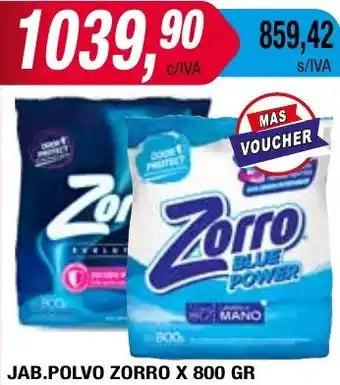 Maxiconsumo JAB.POLVO ZORRO X 800GR oferta