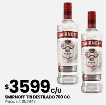 Punto Mayorista SMIRNOFF TRI DESTILADO 700 CC oferta