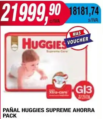 Maxiconsumo PAÑAL HUGGIES SUPREME AHORRA PACK oferta