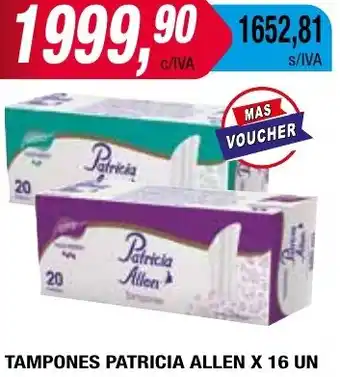 Maxiconsumo TAMPONES PATRICIA ALLEN X 16 UN oferta