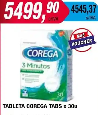 Maxiconsumo TABLETA COREGA TABS x 30u oferta