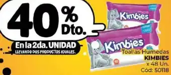 Diarco Toallas Humedas KIMBIES x 48Un oferta