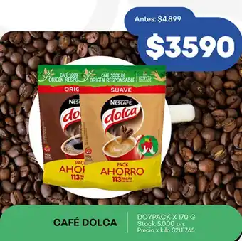 Supermercados Tadicor CAFÉ DOLCA DOYPACK X 170 G oferta