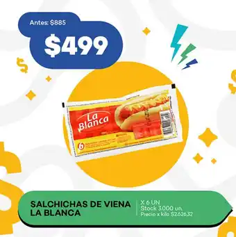 Supermercados Tadicor SALCHICHAS DE VIENA LA BLANCA X 6 UN oferta