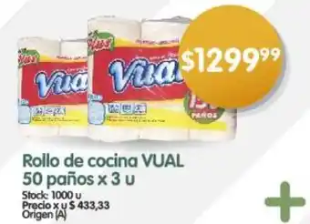 Supermercados Buenos Días Rollo de cocina VUAL 50 paños x 3 u oferta