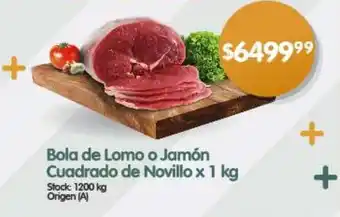 Supermercados Buenos Días Bola de Lomo o Jamón Cuadrado de Novillo x 1 kg oferta