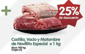Supermercados Buenos Días Costilla, Vacío y Matambre de Novillito Especial x 1 kg oferta