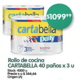 Supermercados Buenos Días Rollo de cocina CARTABELLA 40 paños x 3 u oferta