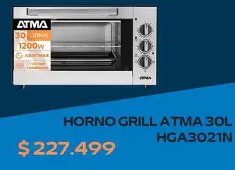 Pardo Hogar HORNO GRILL ATMA 30L HGA3021N oferta