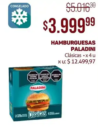 Makro HAMBURGUESAS PALADINI Clásicas x 4u oferta