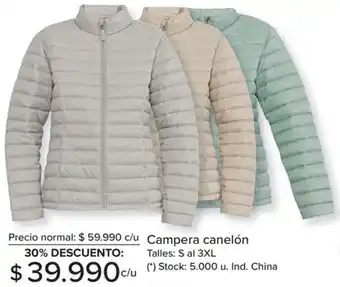 Carrefour Campera canelón Talles: S al 3XL oferta