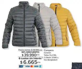 Carrefour Campera Canelón Talles: S al 3XL oferta