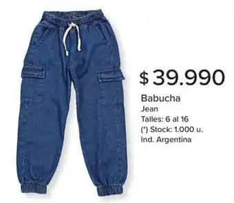 Carrefour Babucha Jean Talles: 6 al 16 oferta