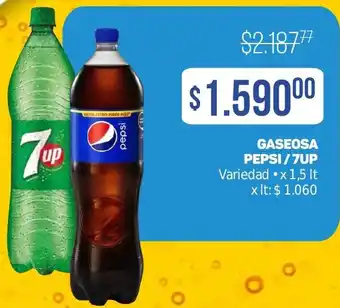 Makro GASEOSA PEPSI/7UP Variedad x 1,5It oferta