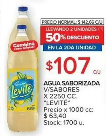 Carrefour Levite Agua Saborizada V/Sabores x 2250 cc oferta