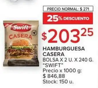 Carrefour Swift Hamburguesa Casera Bolsa x 2 U. x 240g oferta