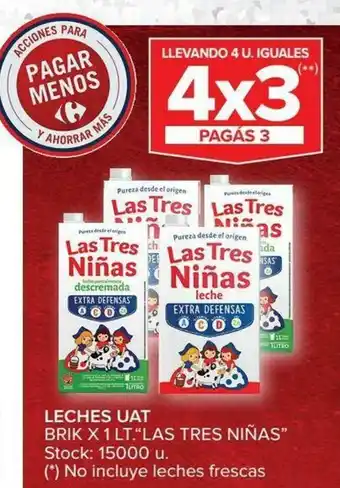 Carrefour Leches UAT Brik x 1 Lt Las Tres Niñas oferta
