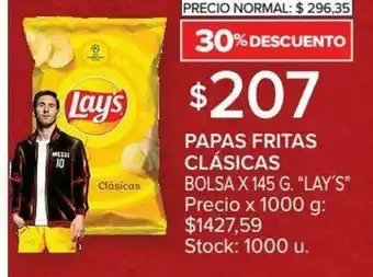 Carrefour Lay's Papas Fritas Clásicas Bolsa x 145g oferta