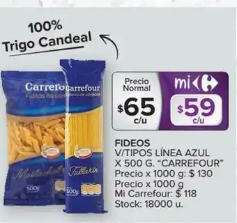 Carrefour Carrefour Fideos V/Tipos Línea Azul x 500g oferta