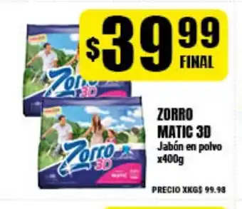 Supermayorista Vital Zorro Matic 3D Jabón en polvo x400g oferta