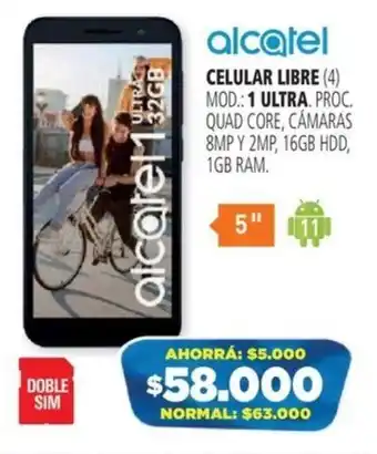 Casa del Audio alcatel CELULAR LIBRE 16GB oferta