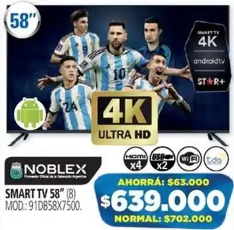 Casa del Audio NOBLEX SMART TV 58" oferta