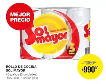 Atomo Conviene ROLLO DE COCINA SOL MAYOR 40 paños (3 unidades) oferta