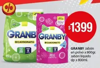 Atomo Conviene GRANBY Jabón en polvo x 800gr. Jabón líquido dp x 800ml. oferta