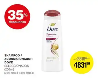 Atomo Conviene SHAMPOO / ACONDICIONADOR DOVE SELECCIONADOS (200ml) oferta