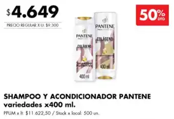 Disco SHAMPOO Y ACONDICIONADOR PANTENE variedades x 400 ml. oferta