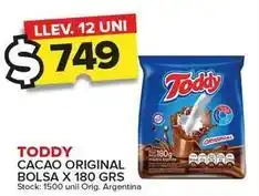 Carrefour Maxi Toddy - cacao original bolsa x 180 grs oferta