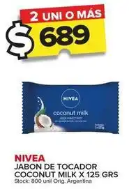 Carrefour Maxi Nivea - jabon de tocador coconut milk oferta