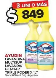 Carrefour Maxi Ayudin - lavandina multisup lavanda/glacier triple poder x 1 lt oferta
