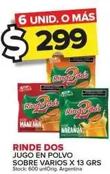 Carrefour Maxi Rinde dos - jugo en polvo sobre varios x 13 grs oferta