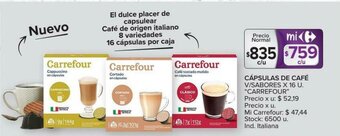 Carrefour Carrefour Cápsulas De Café V/Sabores x 16 u oferta