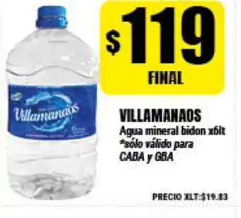Supermayorista Vital Villamanaos Agua mineral bidon x6lt oferta