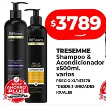 Supermayorista Vital TRESEMME Shampoo & Acondicionador x 500ml oferta