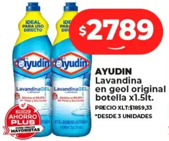 Supermayorista Vital AYUDIN Lavandina en geol original botella x 1.5lt oferta