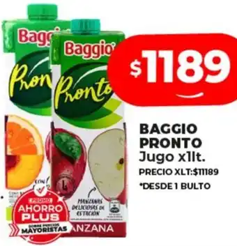 Supermayorista Vital BAGGIO PRONTO Jugo x 1lt oferta